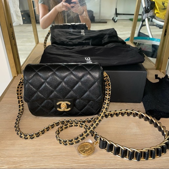 Sold Chanel 21A caviar mini w coin - Picture 2 of 13